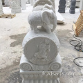 Statue de jardin de pierre animal sculpté en pierre